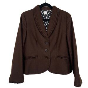 J Crew Brown Blazer • Wool • Size 14